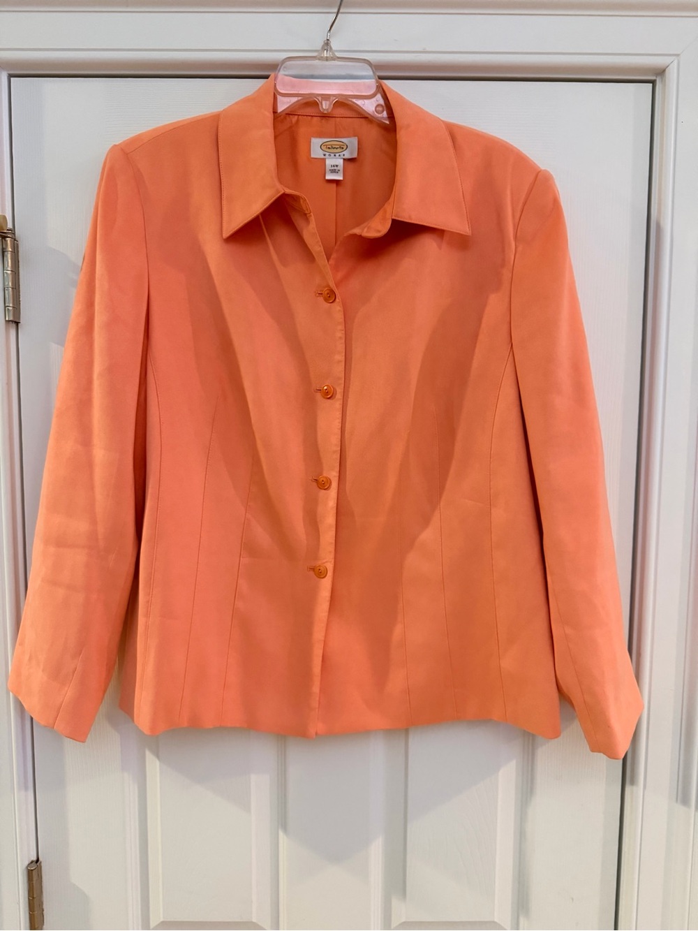 Ladies Size 14W "Talbots" Orange Button-Front Blazer Shirt Jacket GUC